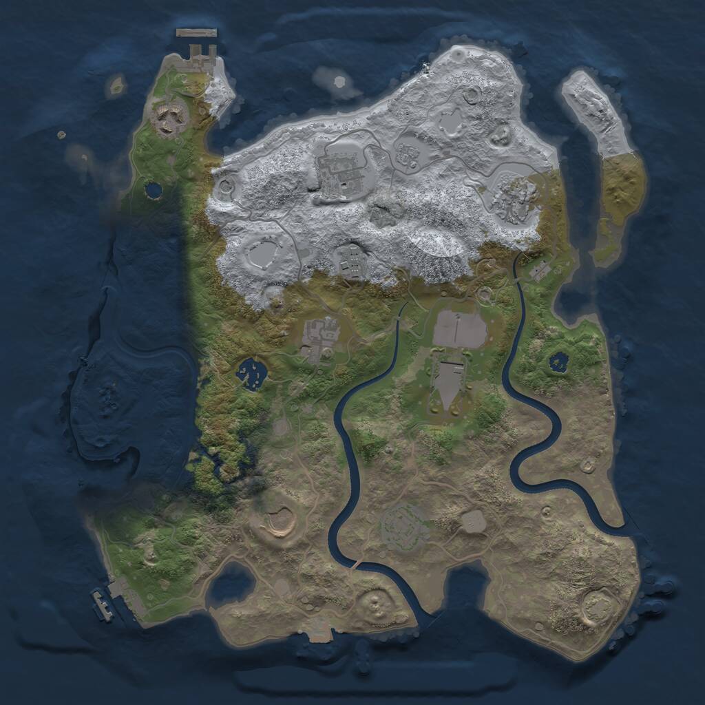 Rust Map: Procedural Map, Size: 3500, Seed: 54546614, 15 Monuments
