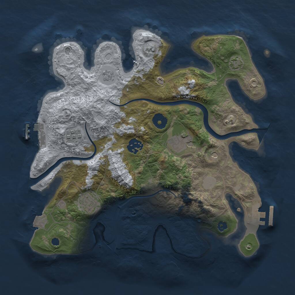 Rust Map: Procedural Map, Size: 3000, Seed: 121314, 10 Monuments