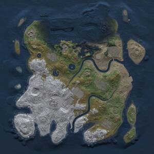 Thumbnail Rust Map: Procedural Map, Size: 3500, Seed: 61850780, 16 Monuments