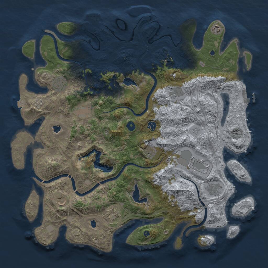 Rust Map: Procedural Map, Size: 4500, Seed: 565550894, 17 Monuments