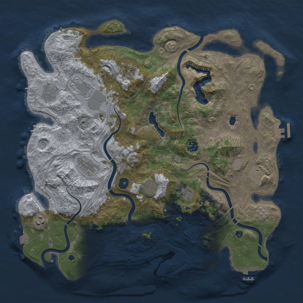 Rust Map: Procedural Map, Size: 4250, Seed: 2081475246, 16 Monuments