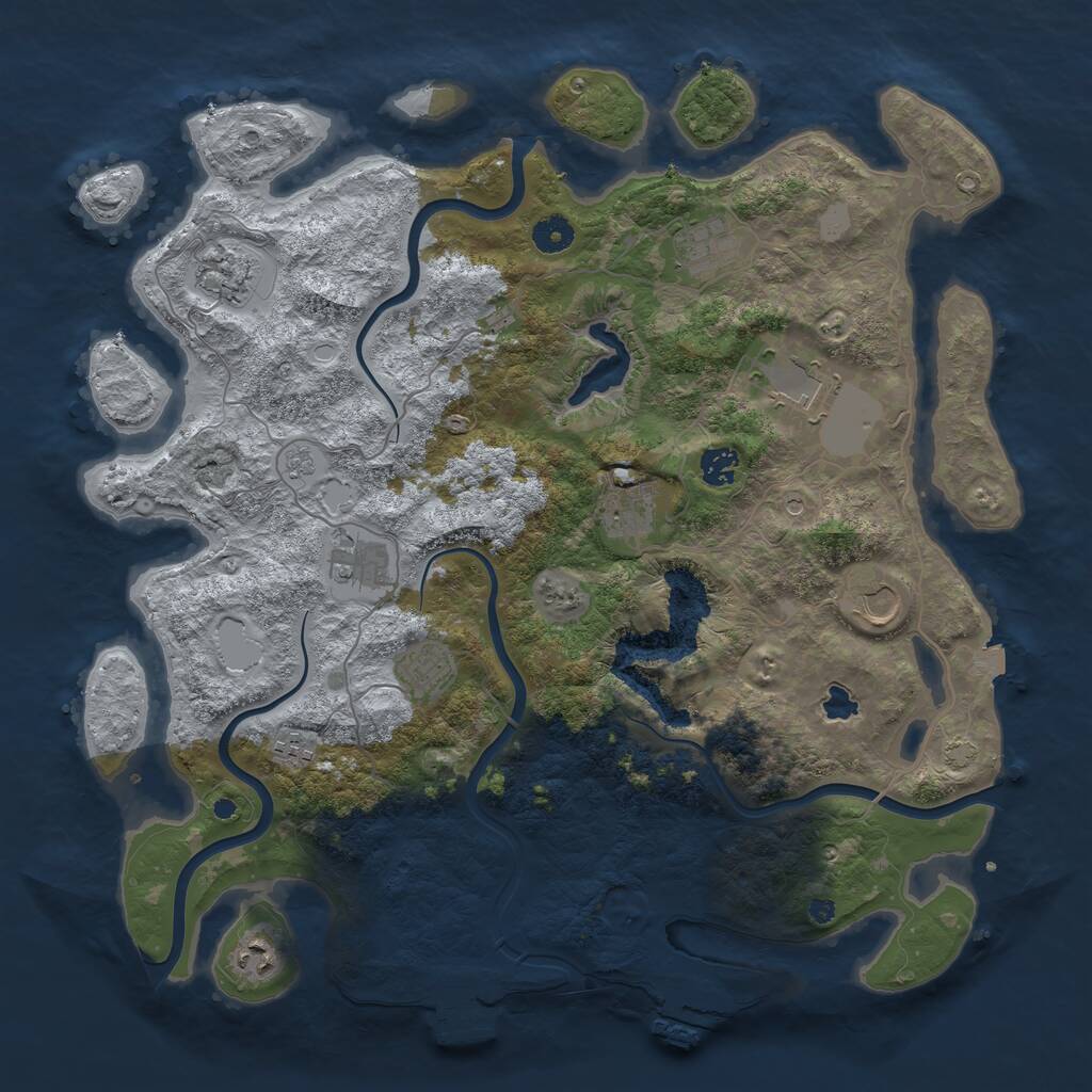 Rust Map: Procedural Map, Size: 4200, Seed: 1936547889, 16 Monuments