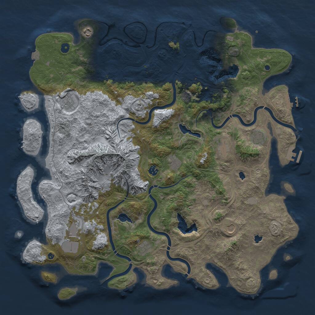 Rust Map: Procedural Map, Size: 5000, Seed: 186855777, 16 Monuments