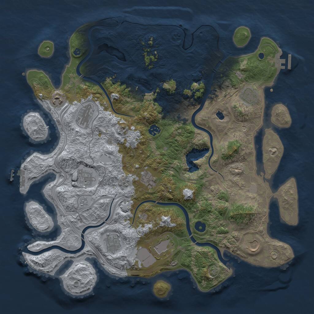 Rust Map: Procedural Map, Size: 4250, Seed: 1764161466, 16 Monuments