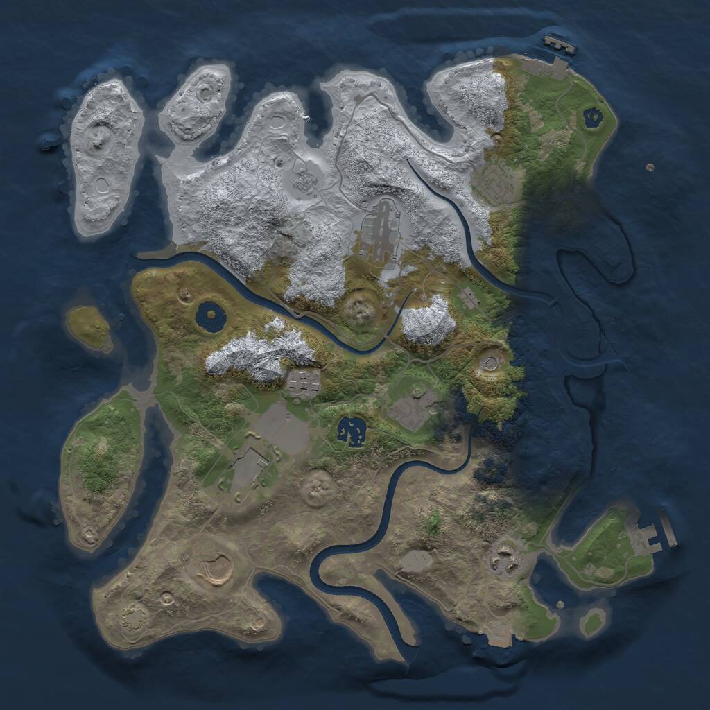 Rust Map: Procedural Map, Size: 3500, Seed: 459271022, 14 Monuments