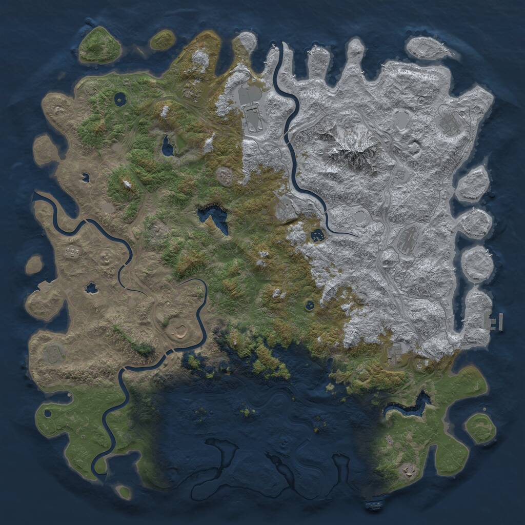 Rust Map: Procedural Map, Size: 6000, Seed: 1329282471, 17 Monuments