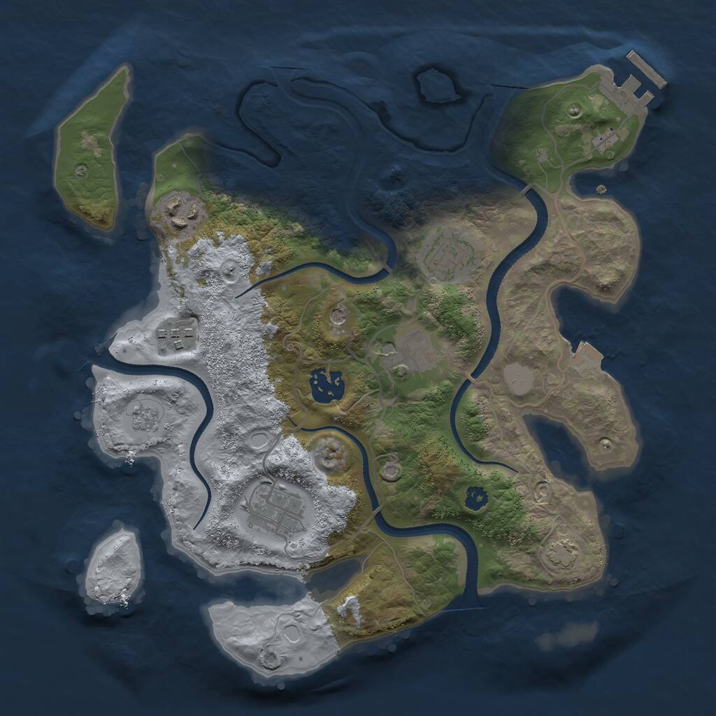 Rust Map: Procedural Map, Size: 3000, Seed: 10498, 11 Monuments