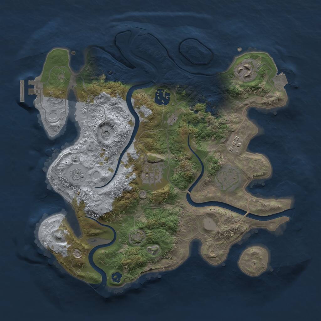 Rust Map: Procedural Map, Size: 3000, Seed: 7038256, 10 Monuments