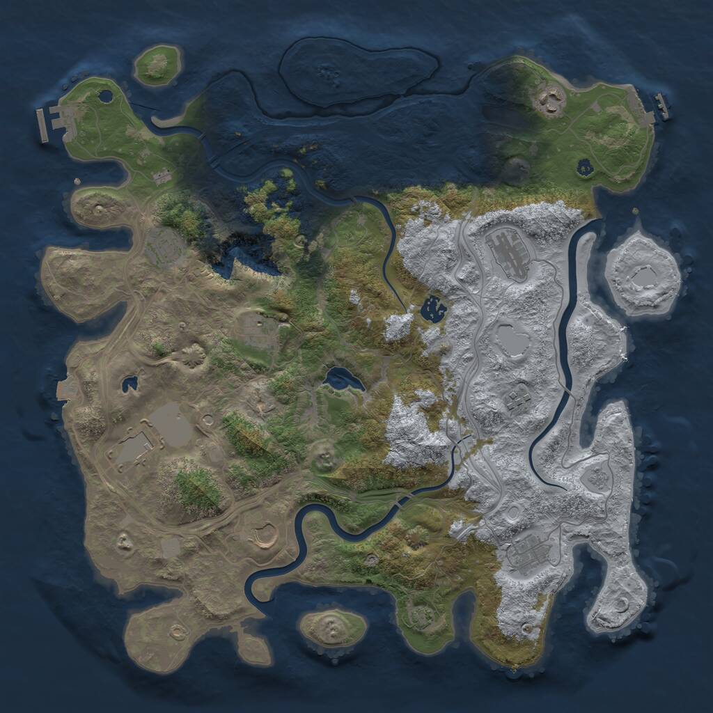 Rust Map: Procedural Map, Size: 4250, Seed: 1804158419, 15 Monuments