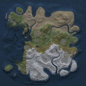 Thumbnail Rust Map: Procedural Map, Size: 3500, Seed: 1340707258, 13 Monuments