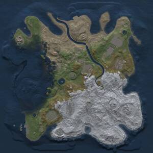 Thumbnail Rust Map: Procedural Map, Size: 3500, Seed: 768314180, 15 Monuments