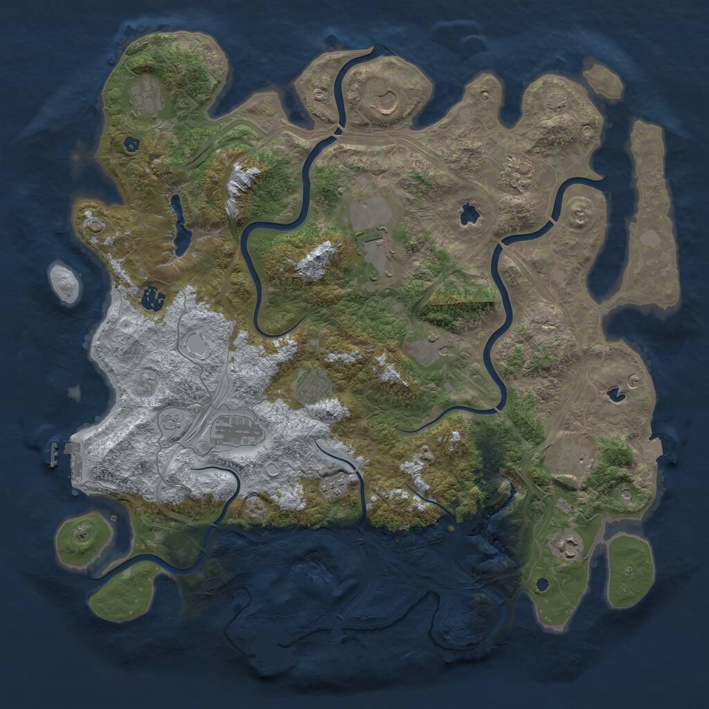 Rust Map: Procedural Map, Size: 4500, Seed: 284528031, 17 Monuments