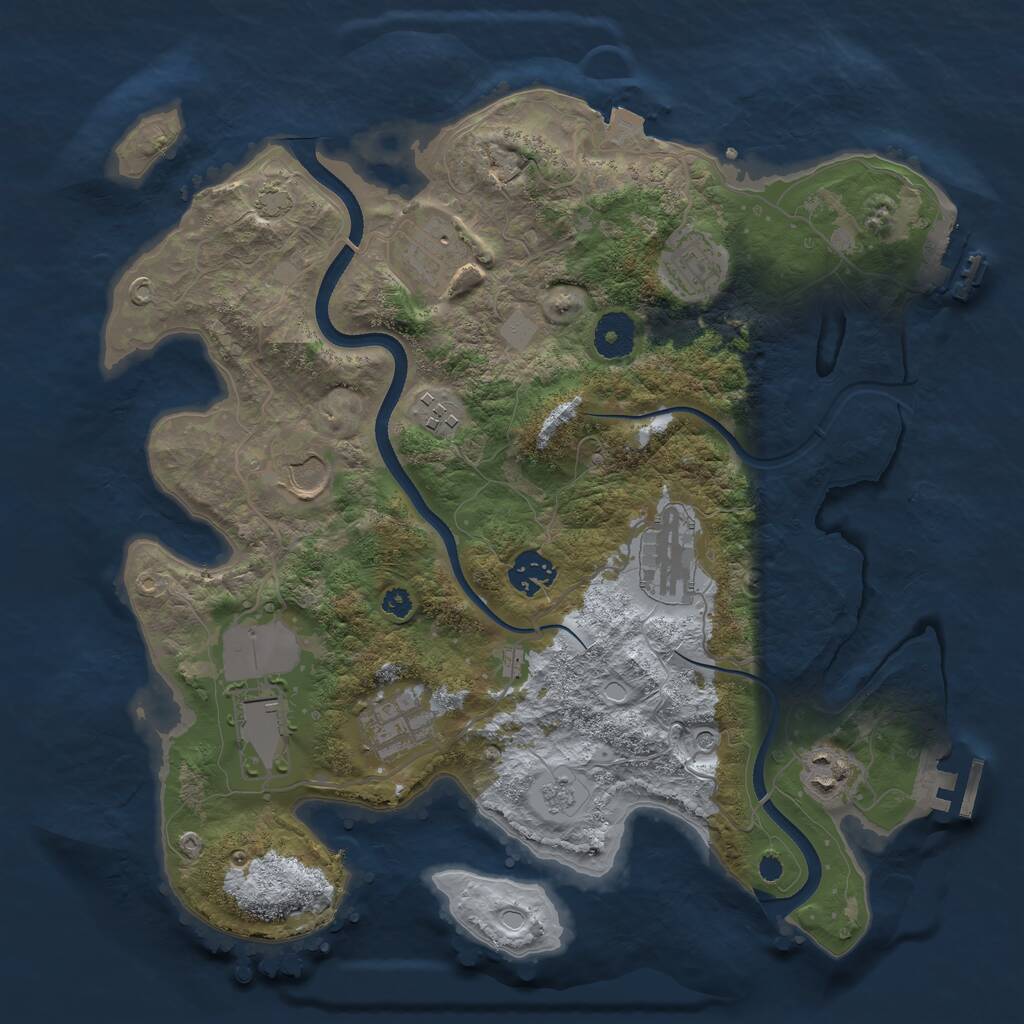 Rust Map: Procedural Map, Size: 3500, Seed: 318830787, 15 Monuments