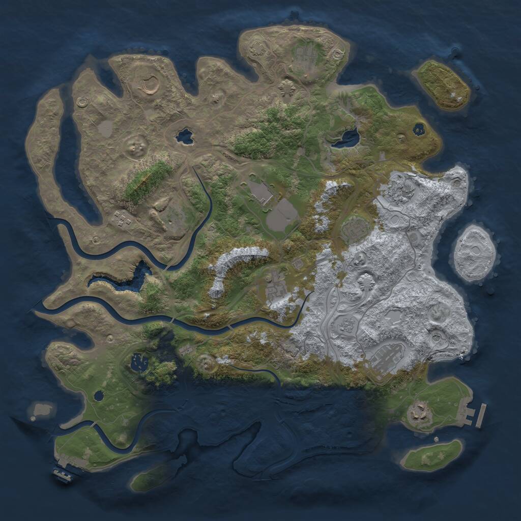 Rust Map: Procedural Map, Size: 4250, Seed: 18781, 17 Monuments