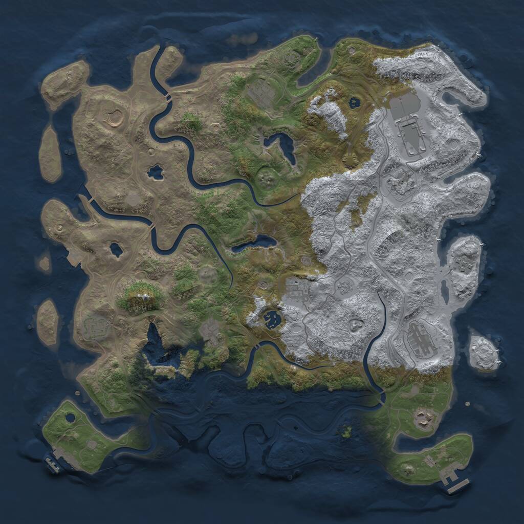 Rust Map: Procedural Map, Size: 4500, Seed: 1683257781, 17 Monuments
