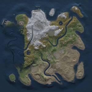 Thumbnail Rust Map: Procedural Map, Size: 3500, Seed: 1027246899, 13 Monuments