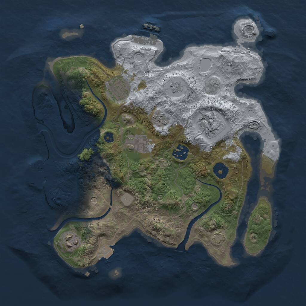 Rust Map: Procedural Map, Size: 3000, Seed: 451166238, 12 Monuments