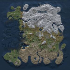 Thumbnail Rust Map: Procedural Map, Size: 4250, Seed: 1036792609, 16 Monuments