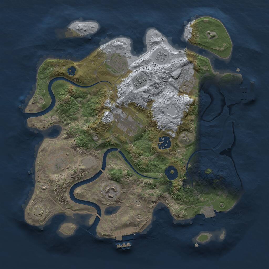 Rust Map: Procedural Map, Size: 3000, Seed: 1470831323, 13 Monuments