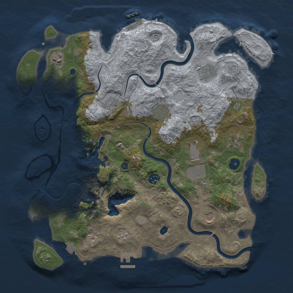 Rust Map: Procedural Map, Size: 4000, Seed: 662134875, 15 Monuments