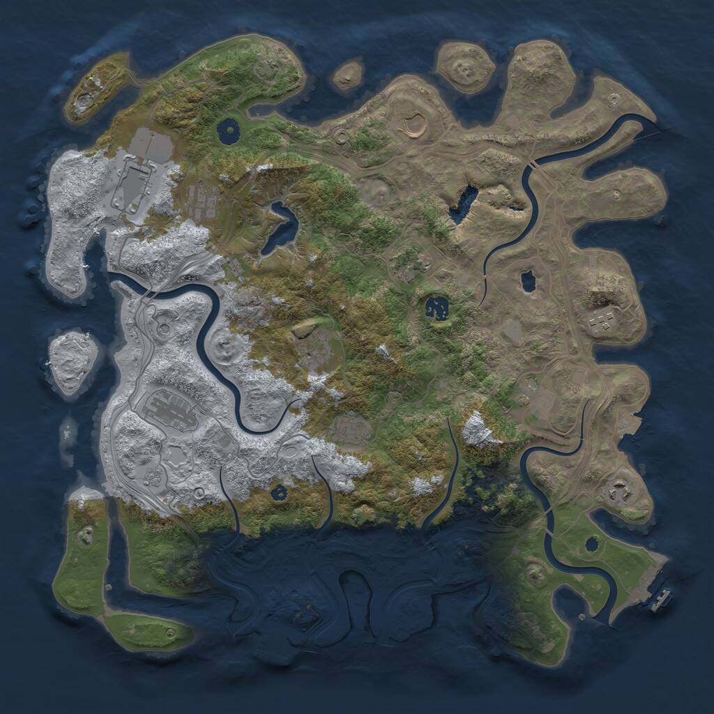 Rust Map: Procedural Map, Size: 4350, Seed: 3427645, 17 Monuments