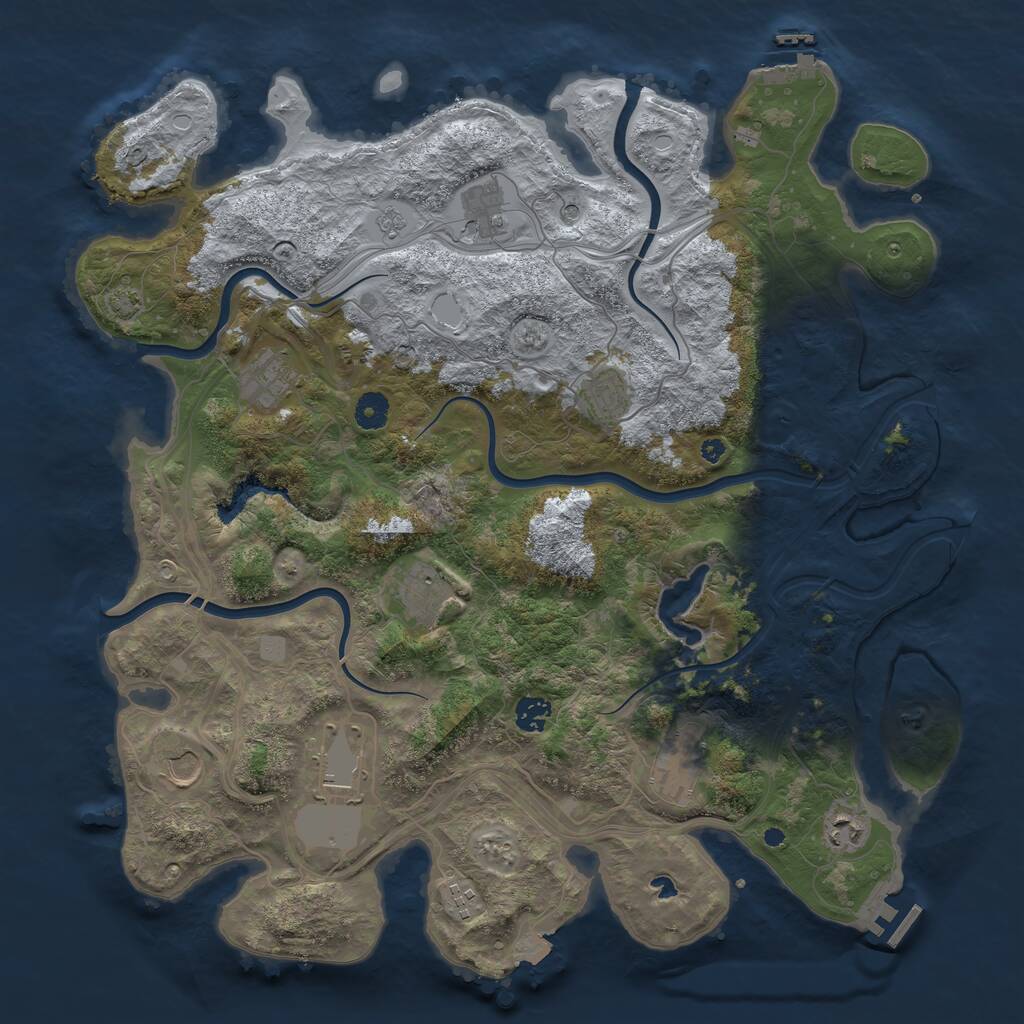 Rust Map: Procedural Map, Size: 4250, Seed: 1742222994, 16 Monuments