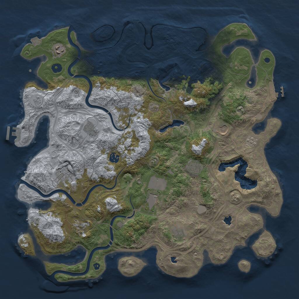 Rust Map: Procedural Map, Size: 4500, Seed: 706961426, 16 Monuments
