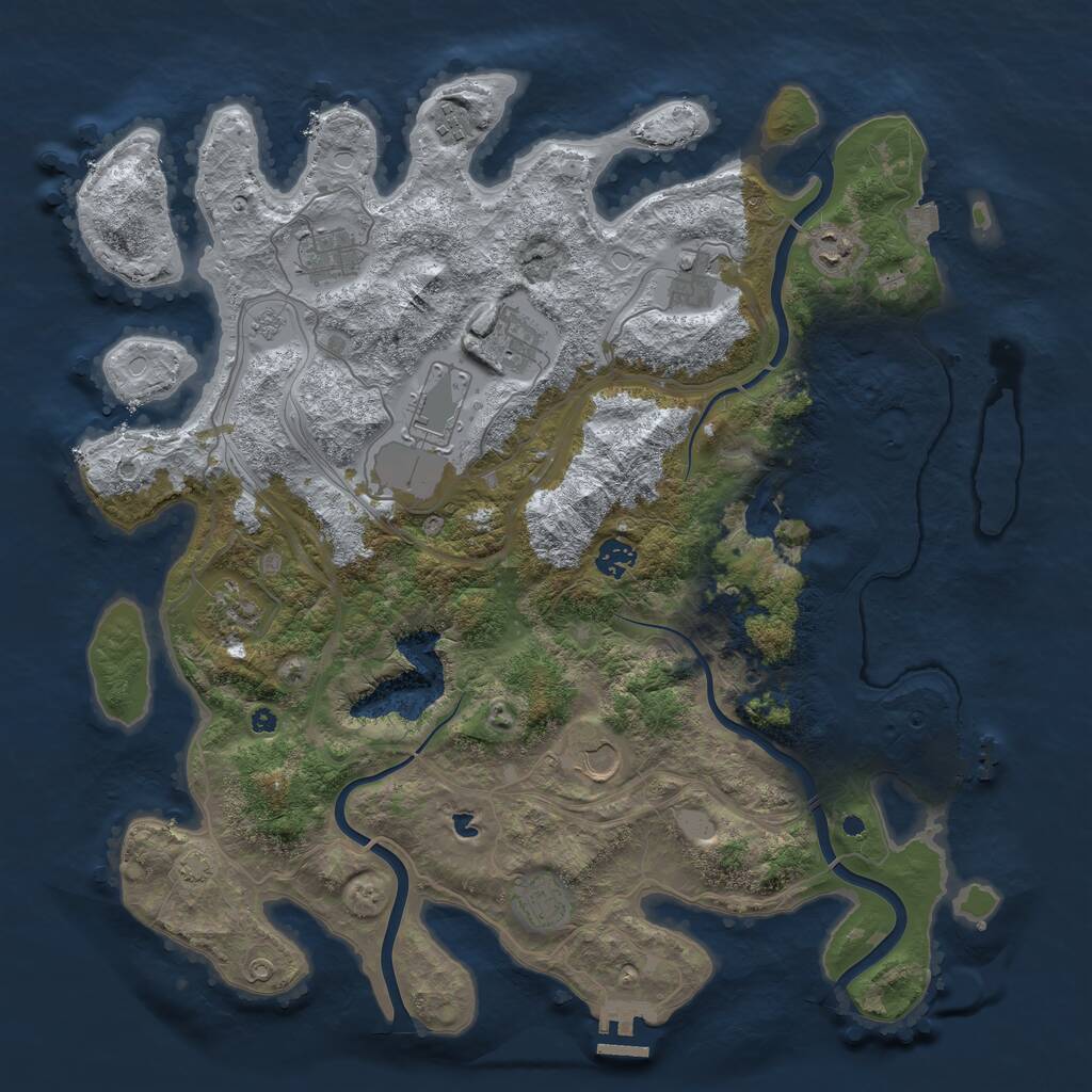 Rust Map: Procedural Map, Size: 4250, Seed: 1271416591, 16 Monuments