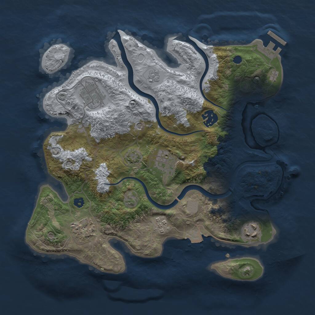 Rust Map: Procedural Map, Size: 3000, Seed: 142515362, 11 Monuments