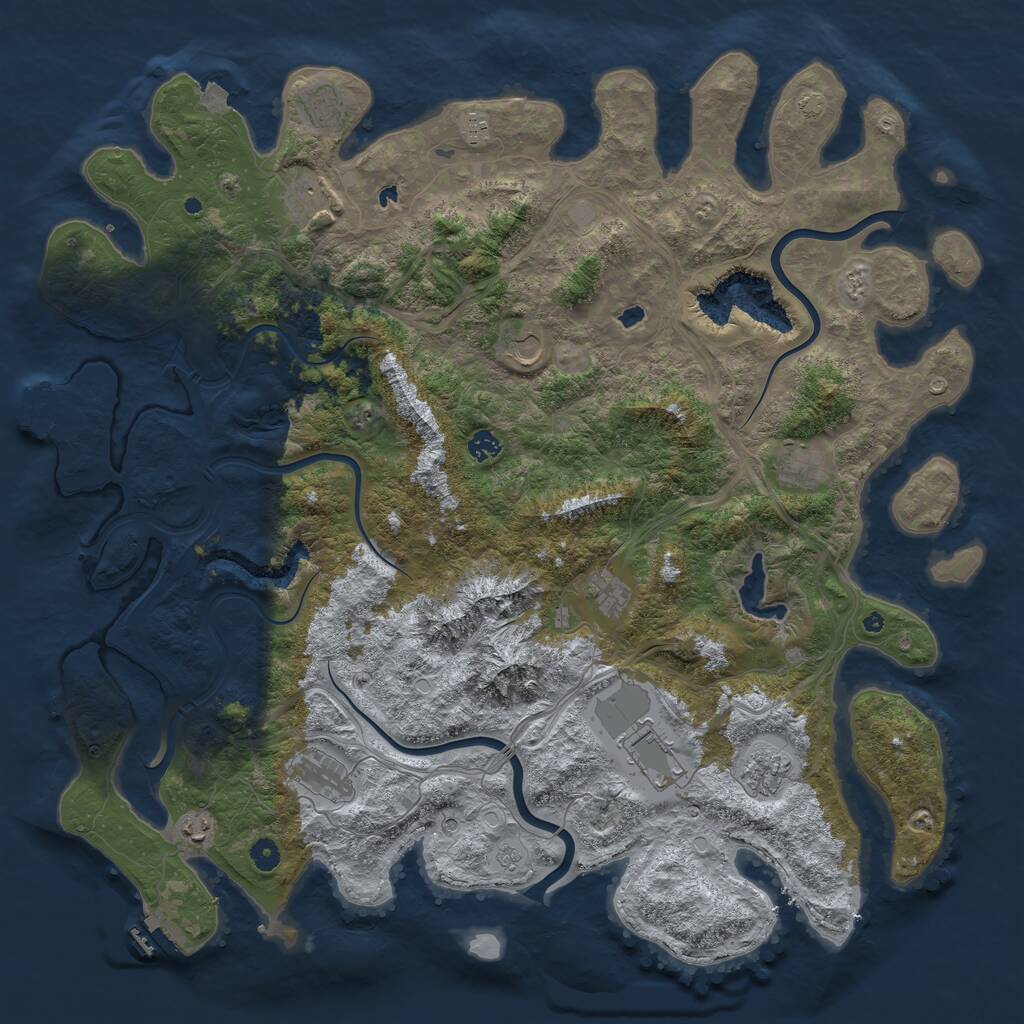 Rust Map: Procedural Map, Size: 5000, Seed: 6142, 17 Monuments