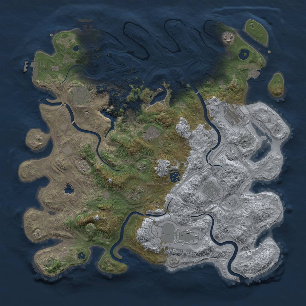 Rust Map: Procedural Map, Size: 4250, Seed: 1845102034, 15 Monuments