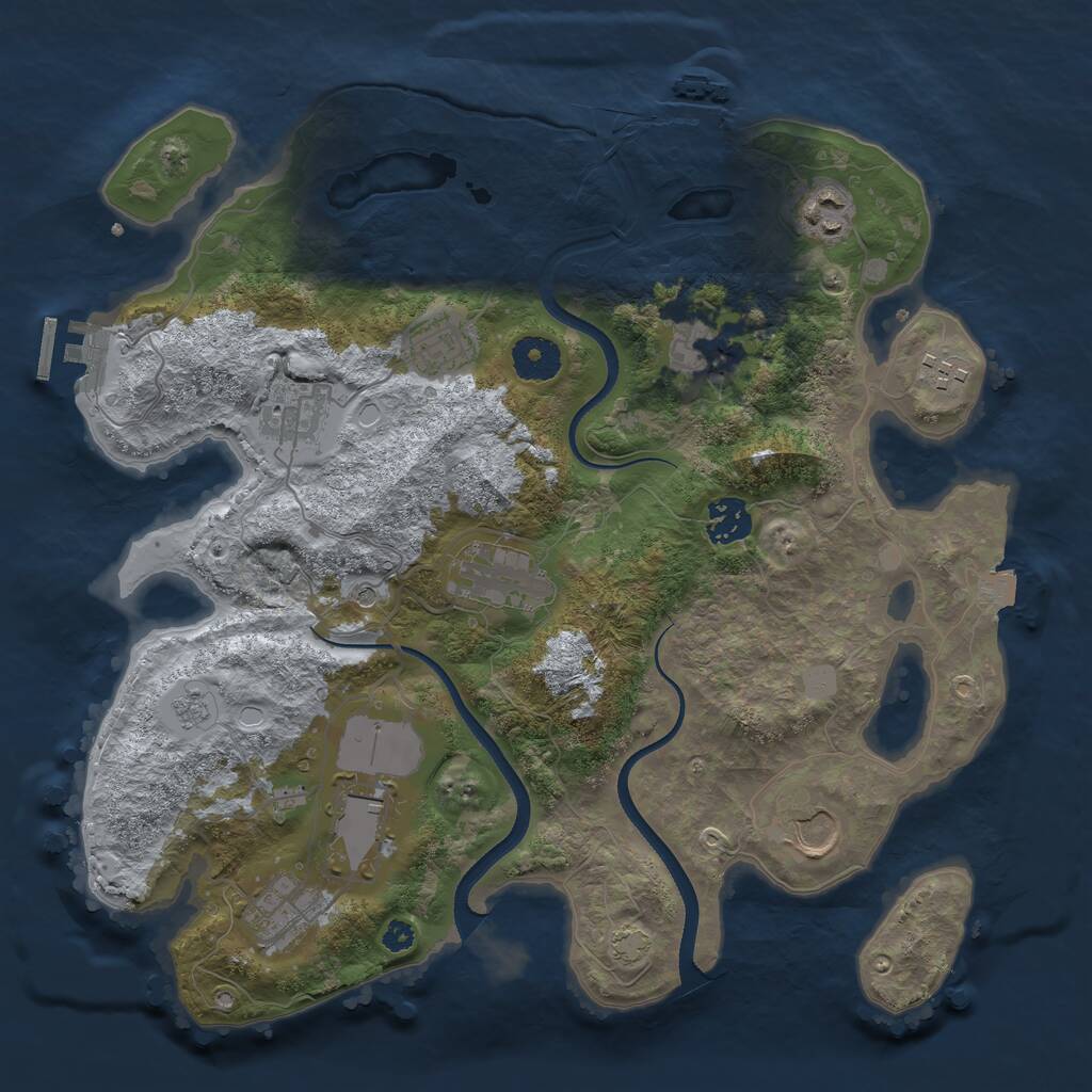 Rust Map: Procedural Map, Size: 3500, Seed: 1631225569, 16 Monuments