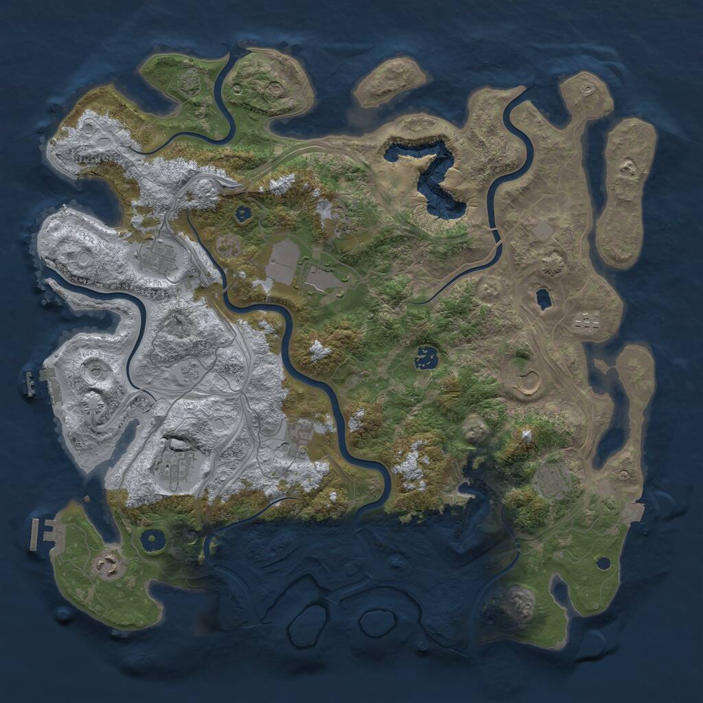 Rust Map: Procedural Map, Size: 4400, Seed: 5474, 16 Monuments
