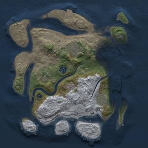 Thumbnail Rust Map: Procedural Map, Size: 3000, Seed: 2048756813, 9 Monuments