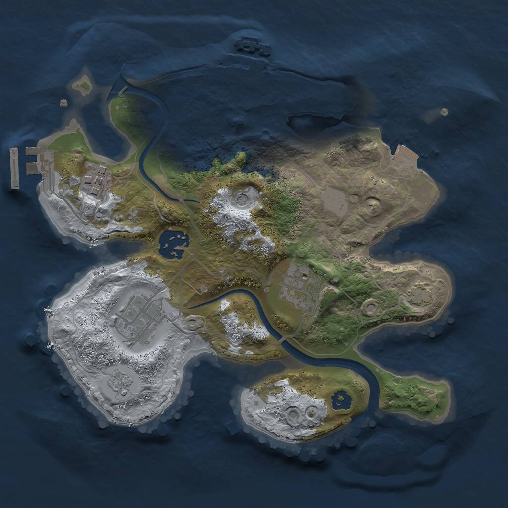 Rust Map: Procedural Map, Size: 2500, Seed: 1801192883, 10 Monuments