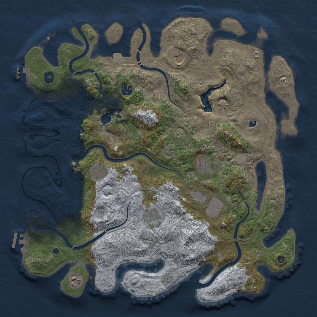 Rust Map: Procedural Map, Size: 4250, Seed: 217751765, 14 Monuments