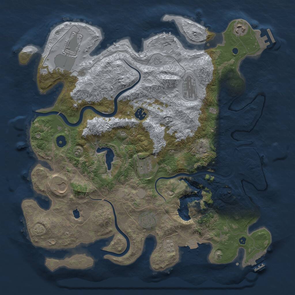 Rust Map: Procedural Map, Size: 4000, Seed: 1333930600, 14 Monuments