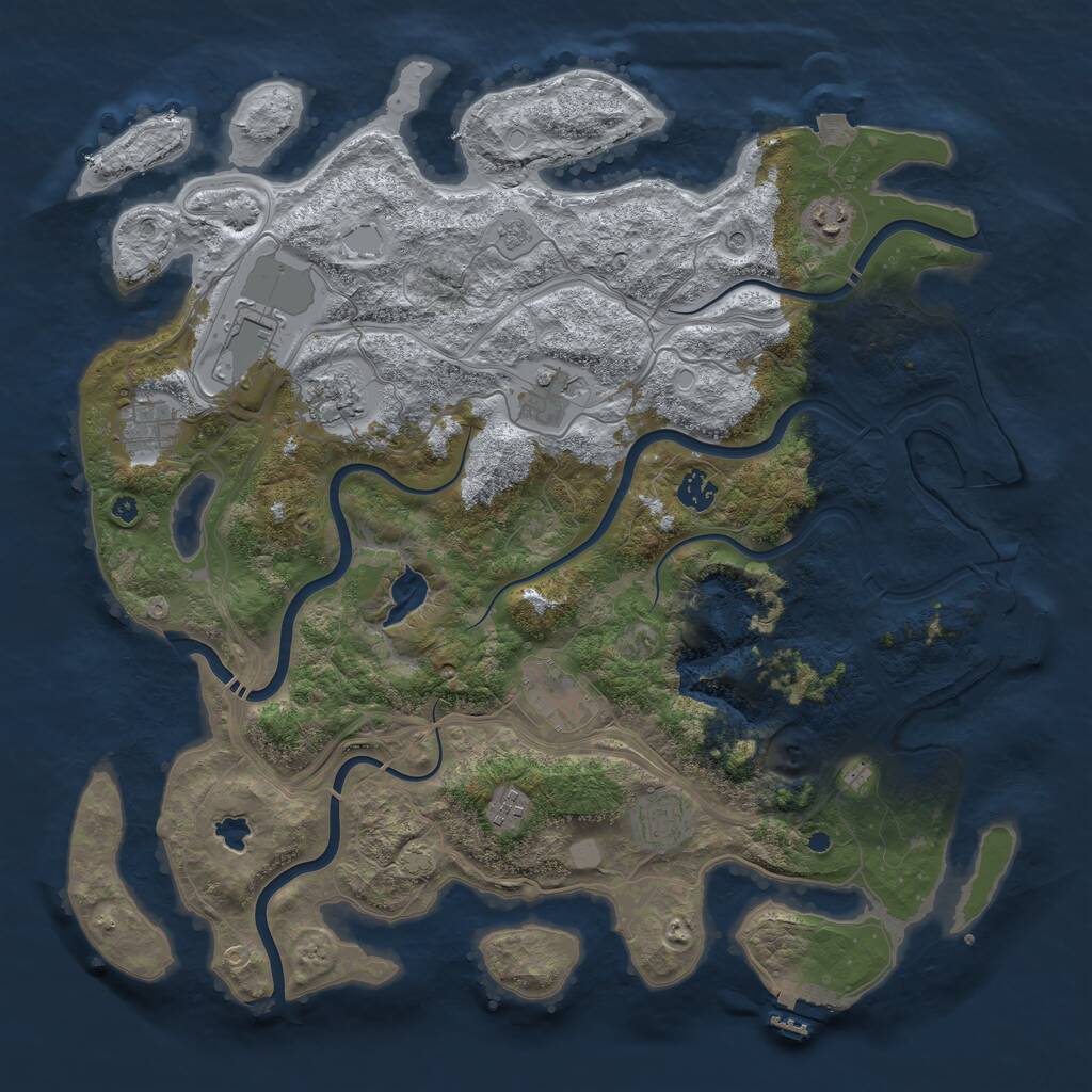 Rust Map: Procedural Map, Size: 4250, Seed: 1956703115, 15 Monuments