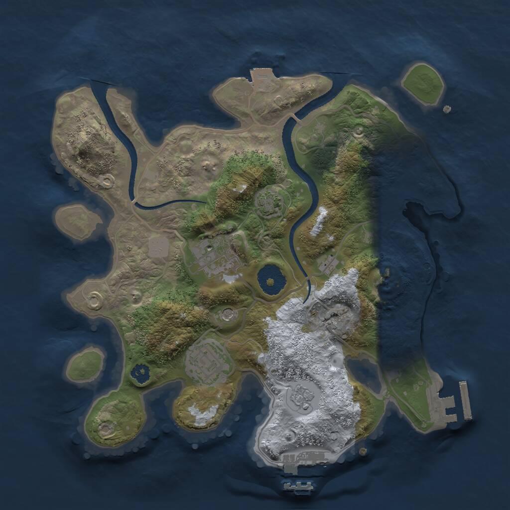 Rust Map: Procedural Map, Size: 2666, Seed: 666, 8 Monuments