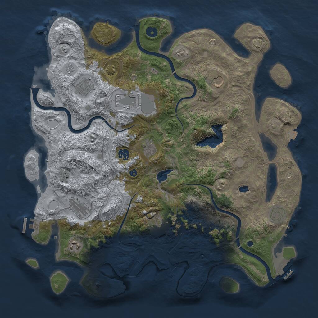 Rust Map: Procedural Map, Size: 4250, Seed: 2066349380, 16 Monuments
