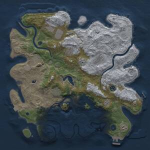 Thumbnail Rust Map: Procedural Map, Size: 4000, Seed: 938521147, 16 Monuments