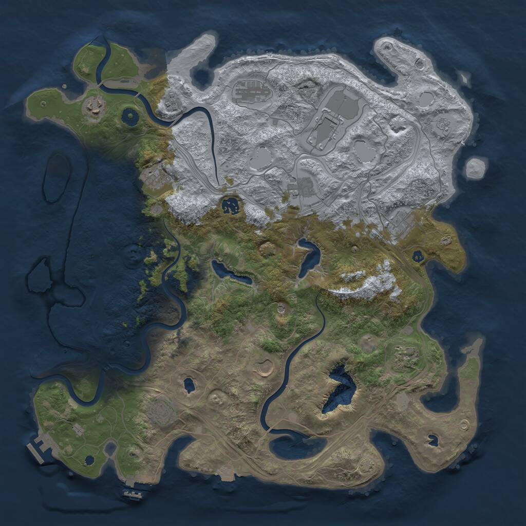 Rust Map: Procedural Map, Size: 4500, Seed: 418617117, 17 Monuments