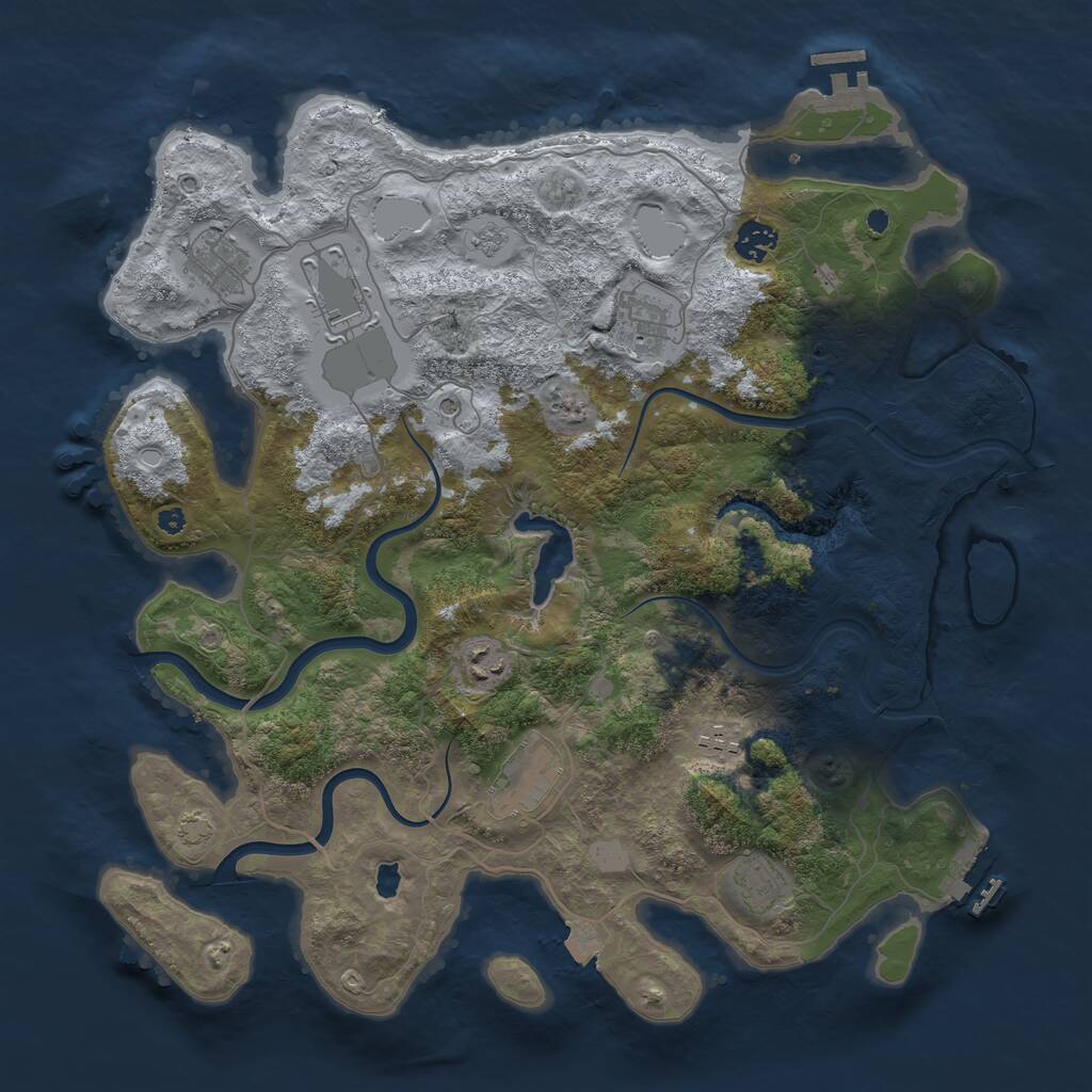 Rust Map: Procedural Map, Size: 4000, Seed: 1902202657, 14 Monuments