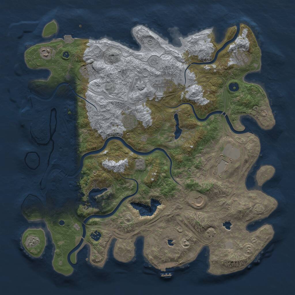 Rust Map: Procedural Map, Size: 4500, Seed: 11922473, 15 Monuments