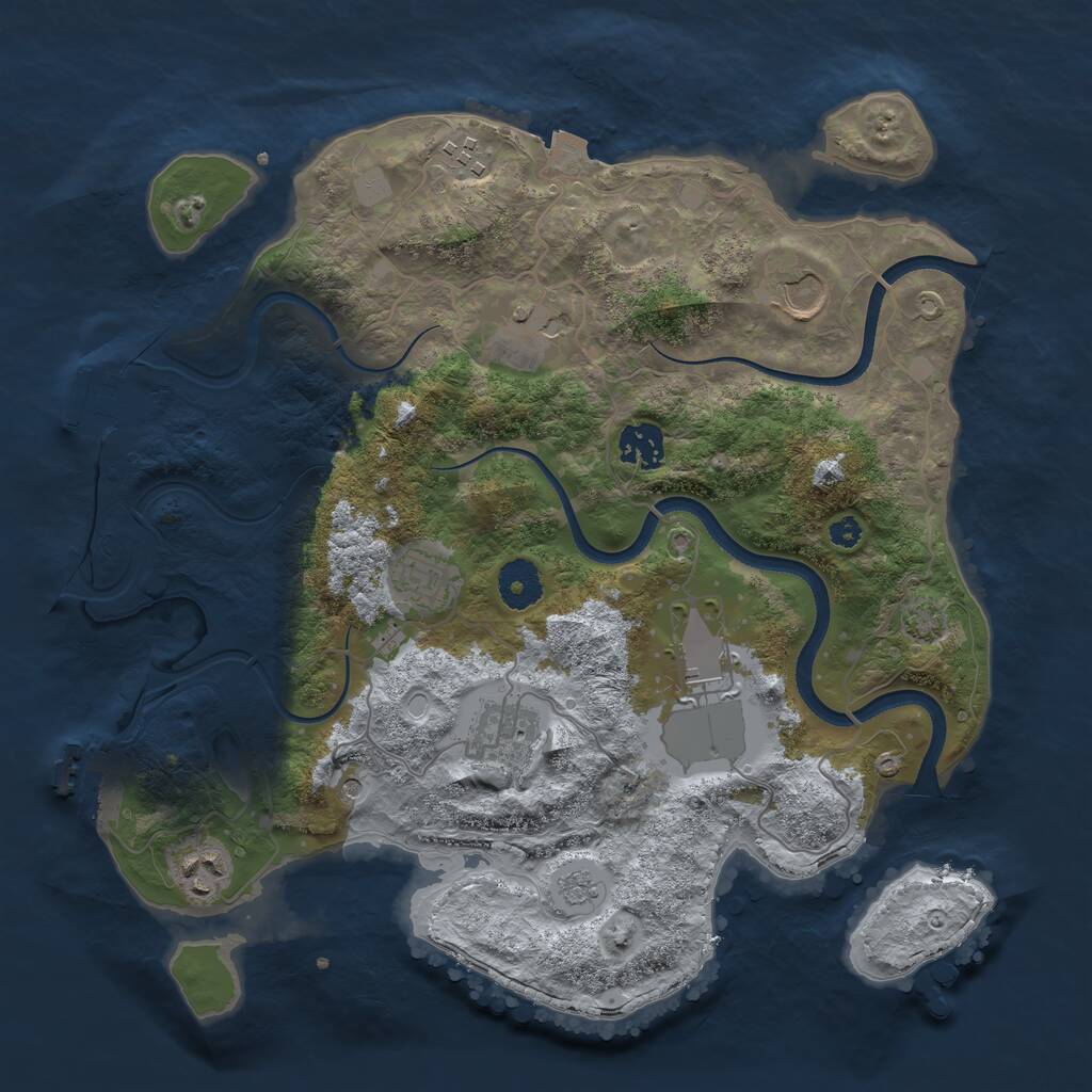 Rust Map: Procedural Map, Size: 3500, Seed: 452529635, 14 Monuments