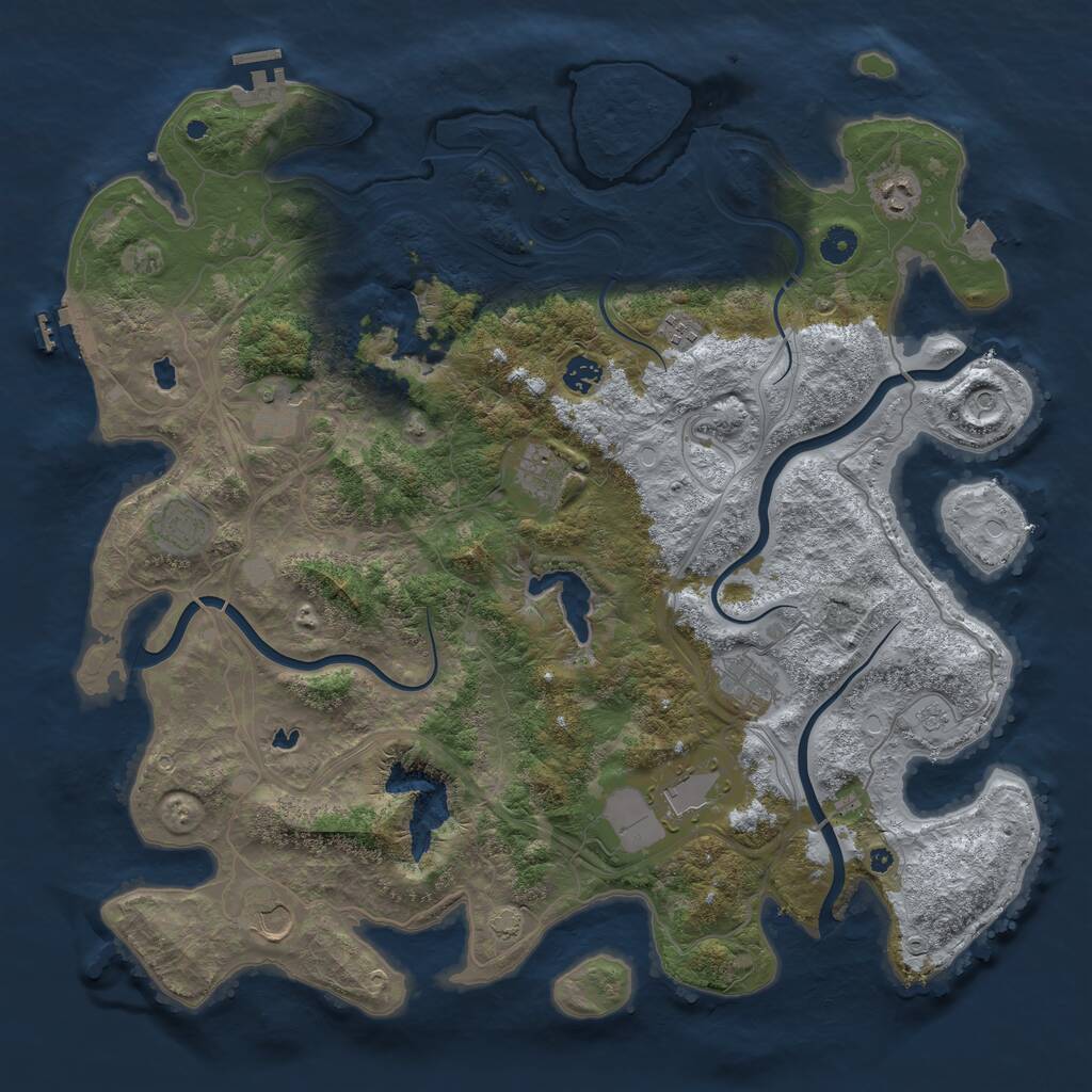 Rust Map: Procedural Map, Size: 4500, Seed: 750152513, 15 Monuments