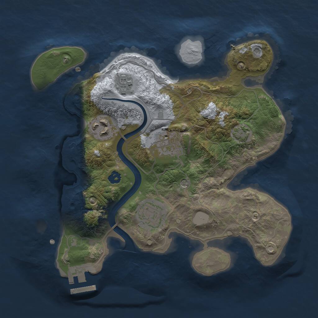 Rust Map: Procedural Map, Size: 2500, Seed: 510415819, 8 Monuments