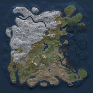 Thumbnail Rust Map: Procedural Map, Size: 4000, Seed: 1186394410, 15 Monuments