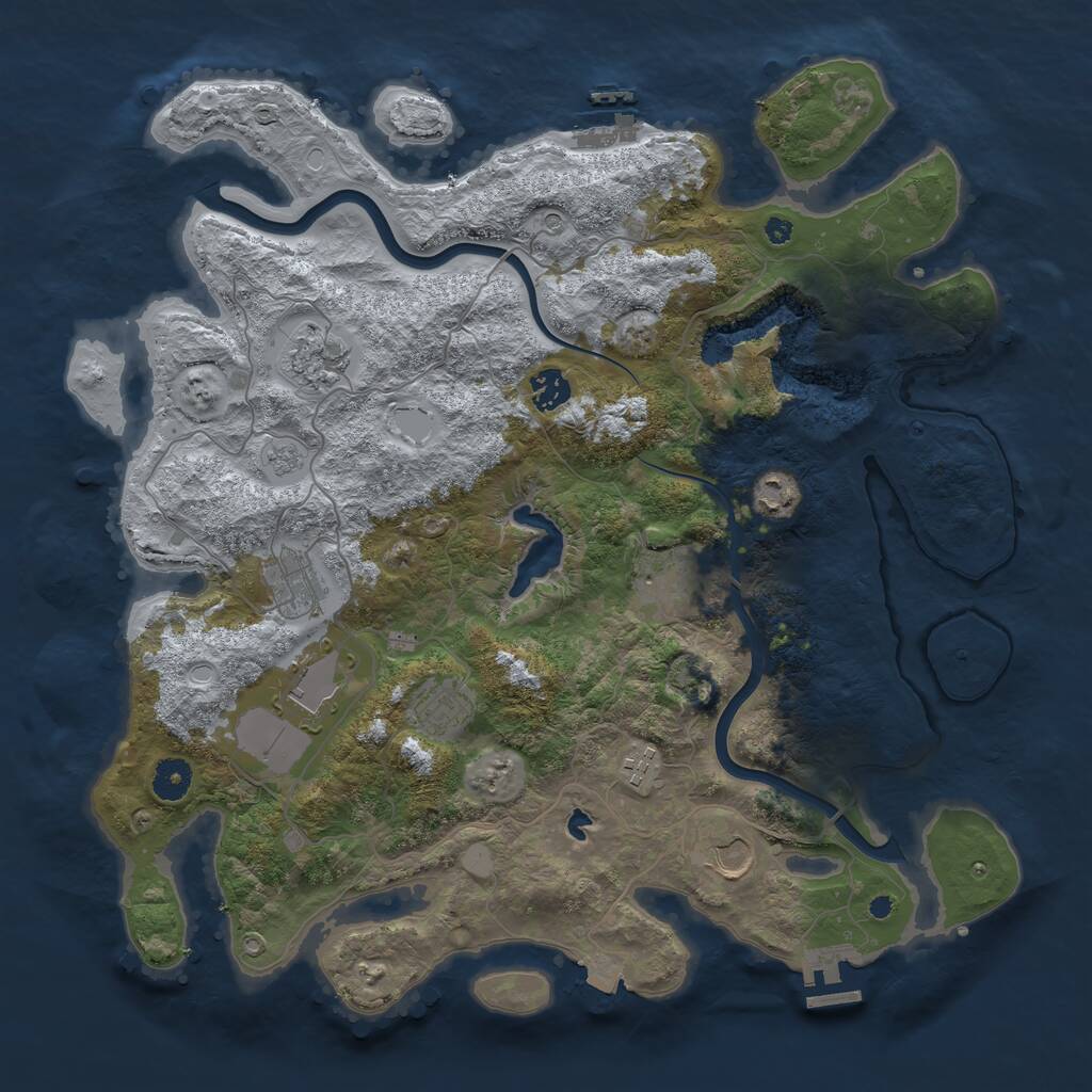 Rust Map: Procedural Map, Size: 4000, Seed: 1186394410, 15 Monuments