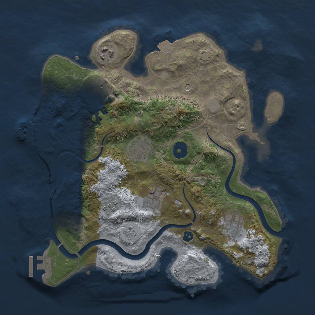 Rust Map: Procedural Map, Size: 3000, Seed: 924478510, 12 Monuments